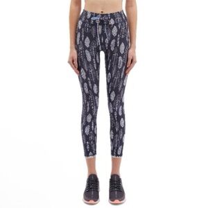 The Upside Gypsy Feather Midi Pant Cropped Drawstring Legging Navy White 8